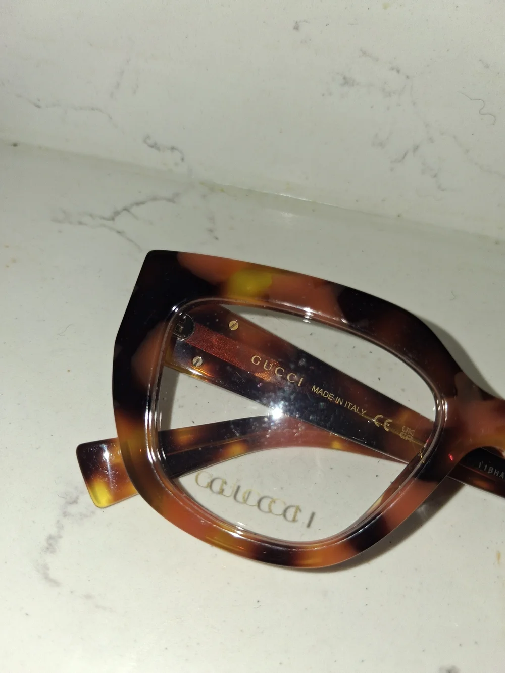 Gucci Women’s Tortoiseshell Brown Cat-Eye Glasses